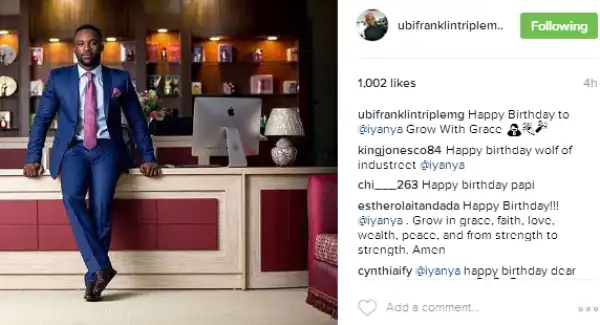 Grow with grace- Ubi Franklin tells Iyanya in birthday message